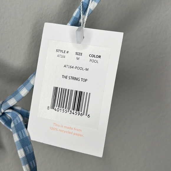 Andie Swim The String Bikini Top in Pool Blue Size Medium NWT! - Picture 4 of 5